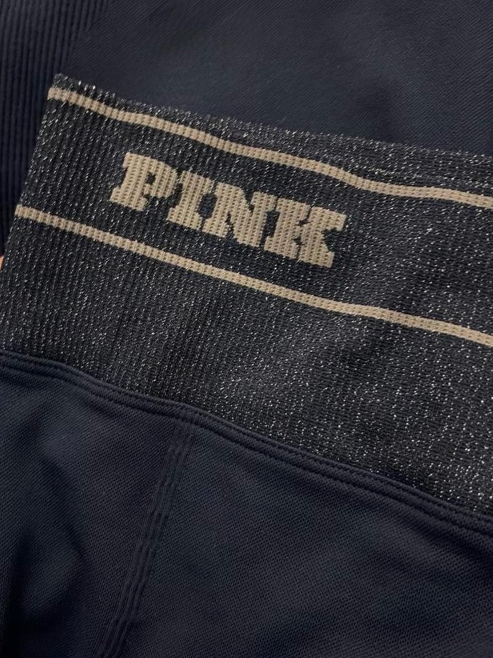 PINK Victoria's Secret Navy Girls' Leggings with Logo Waistband - Picture 3 of 3